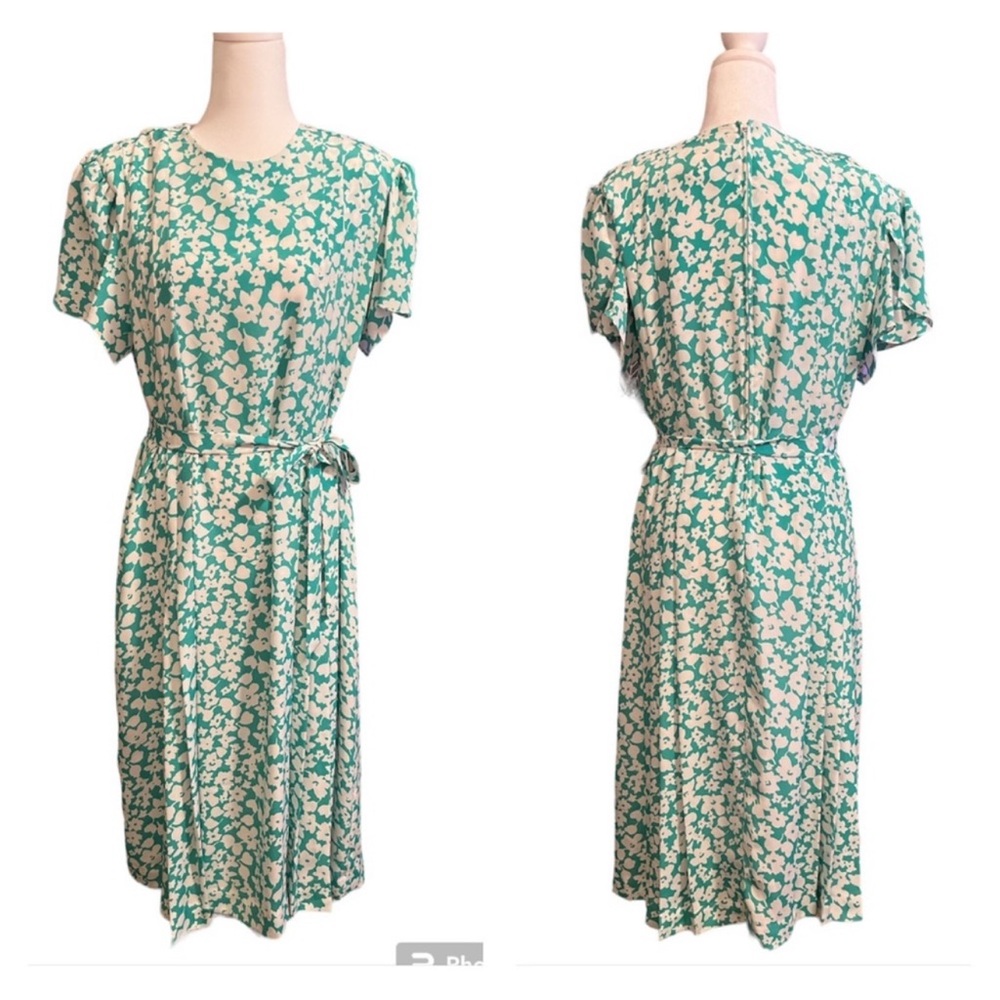 Talbots Floral Print Tie-Waist Dress Size 18